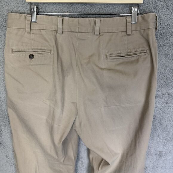 Bills Khakis Pants Mens 37x29 Khaki Straight Leg Chino Pleated Cuffed - Picture 8 of 11